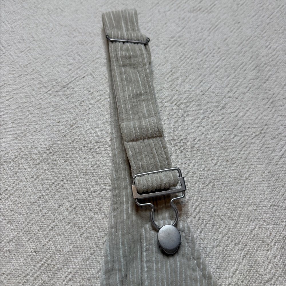 ZARA Corduroy Vneck Crop Overalls Neutral Light Greige M Academia Preppy Y2K - Picture 7 of 9
